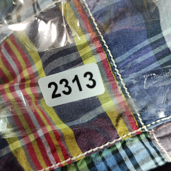 J Crew Swim Trunks Men Size 34 Patchwork Madras Drawstring - Picture 7 of 7